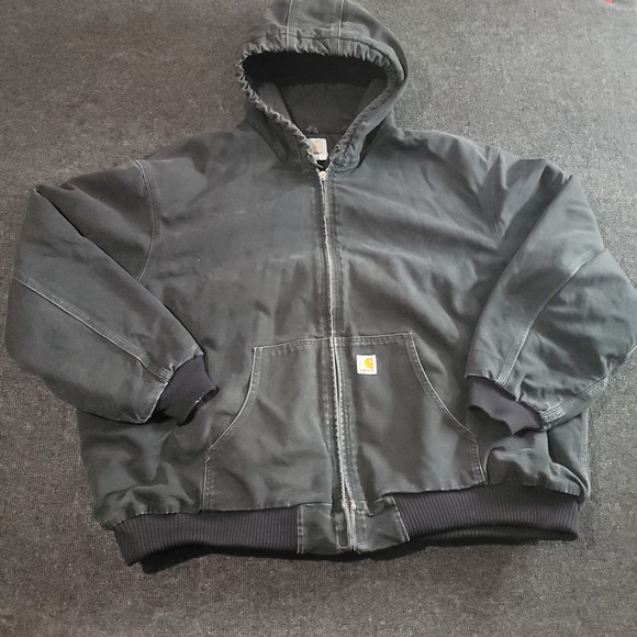 Carhartt Jacket Hooded Quilt Lined Coat 4XL Black J140 BLK Union Made USA - Picture 1 of 12